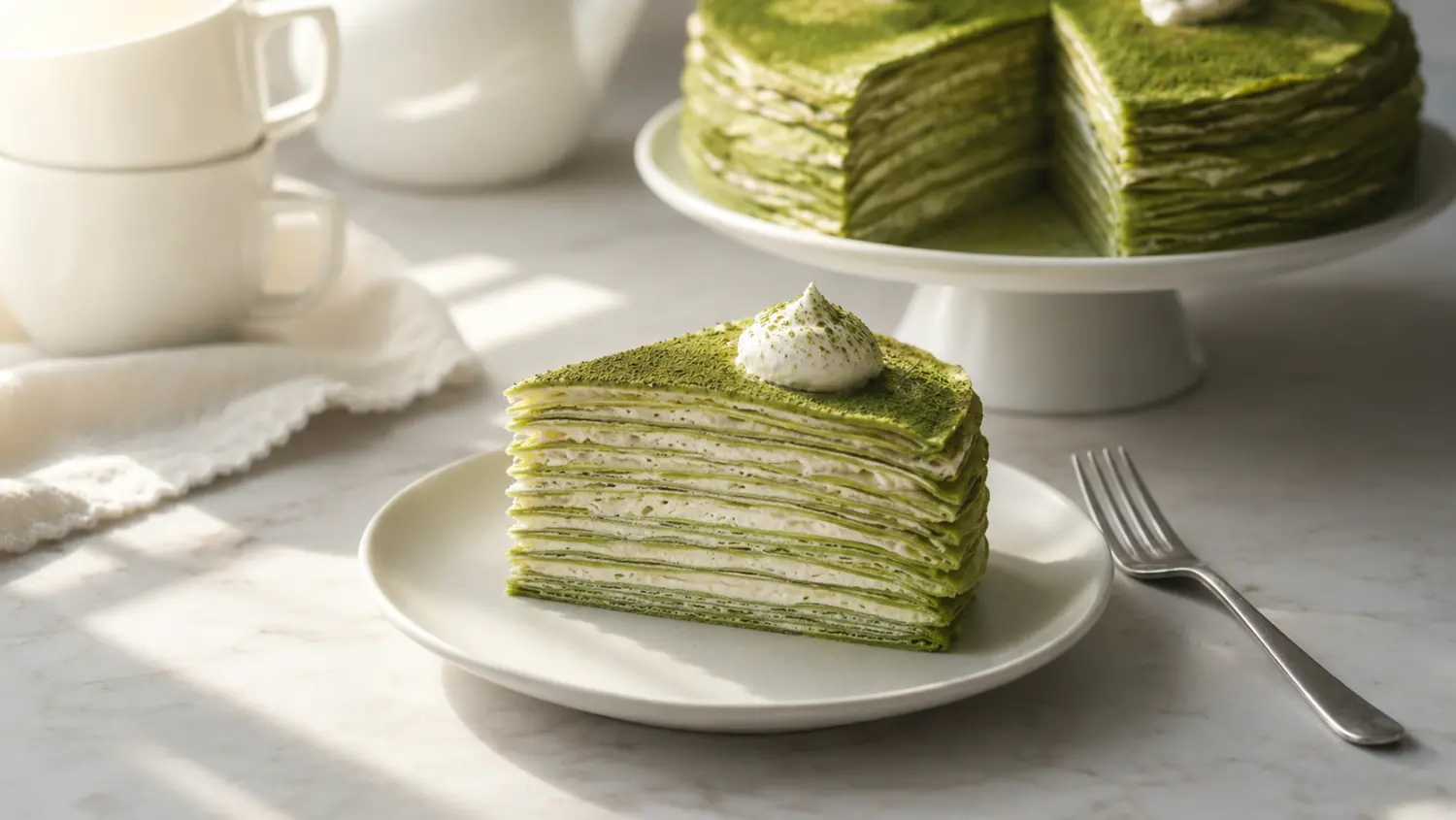 <span>Pastel Mil Hojas de Matcha</span>
