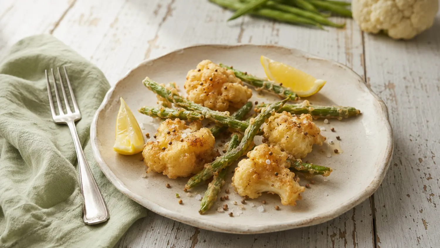 <span>Tempura de Coliflor y Ejotes</span>
